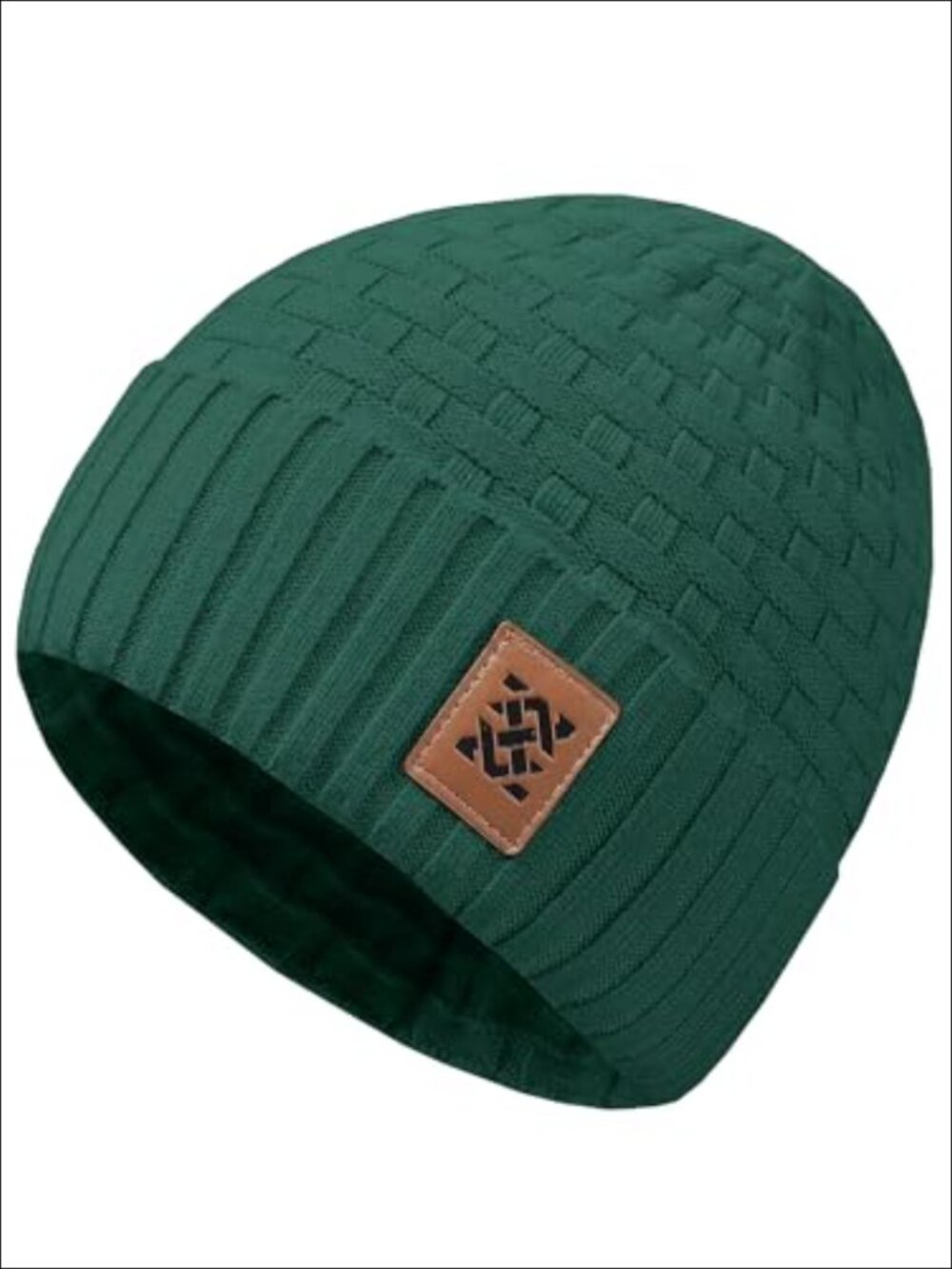 Waffle Knit Beanie Hat Womens Mens Warm Thick Winter Cap Stretch Polyester